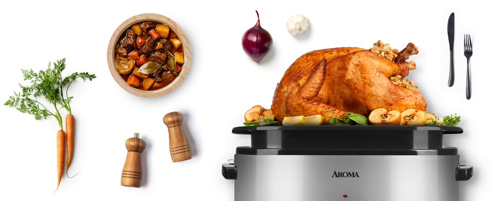 Aroma 22Qt Roaster Oven Electric Bake Home Kitchen Countertop Slow Cooker 