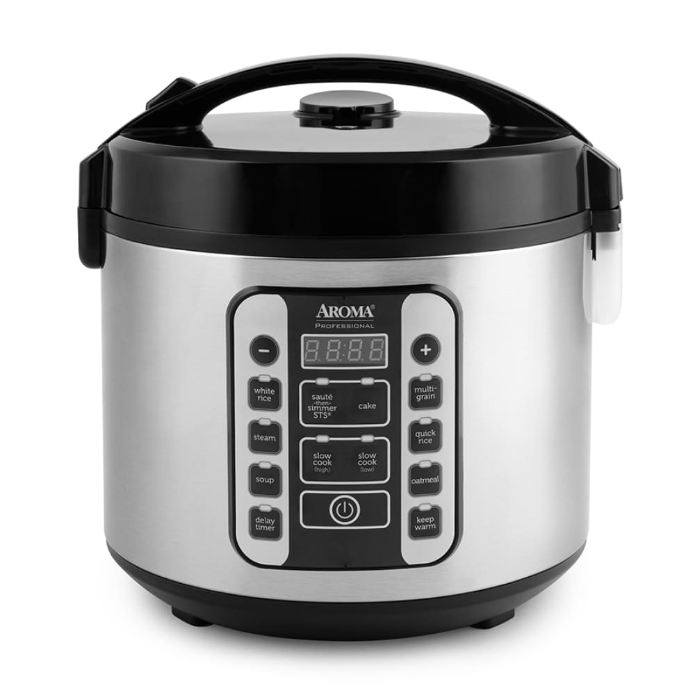 Aroma Housewares Select Stainless Digital Rice Grain Multicooker, Rice Cooker 4 Cup Uncooked, ARC-914SBDS