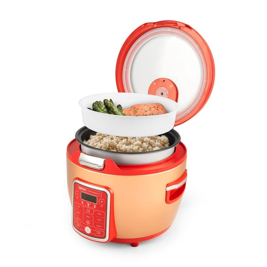 Aroma ARC-1230R 20-Cup (Cooked) Glass Lid Digital Rice Cooker - Red -  9913332