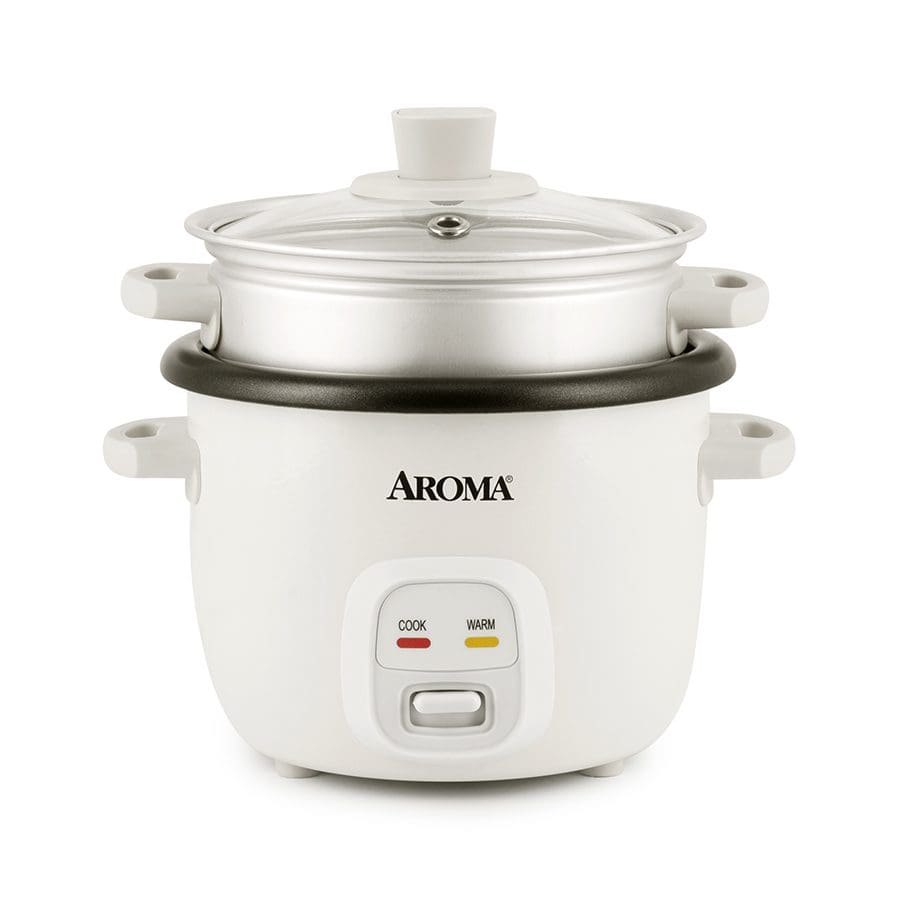 Aroma Housewares 4-Cups Cooked 1qt. Rice Grain Cooker ARC-302NG, White