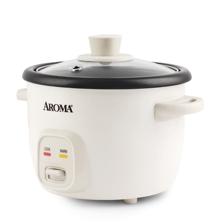 3-Cup Electric Rice Cooker With Keep-Warm Function, White