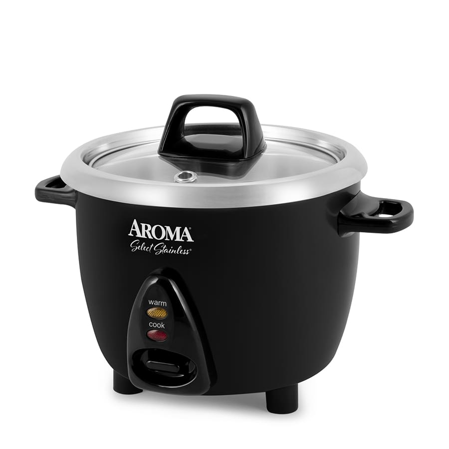 Aroma14-Cup (Cooked) / 3Qt. Select Stainless Rice & Grain Cooker, Stainless  Steel Inner Pot, One-Touch Operation, Automatic Warm Mode, Stainless Steel  Steam Tray Included, White (Arc-757-1Sg)