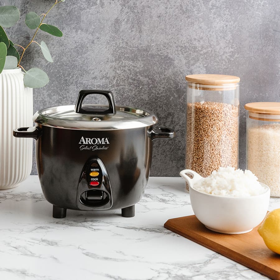 Aroma Housewares 4-Cup Cooked 1qt. Rice & Grain Cooker with Automatic Warm Mode, Steamer, One-Touch Operation, White ARC-302-1NG,2 Cup Uncooked