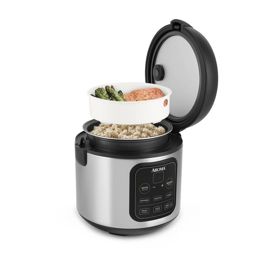 Aroma® 8-Cup (Cooked)/2Qt. Digital Rice & Grain Multicooker, Black, New,  ARC-994SB 