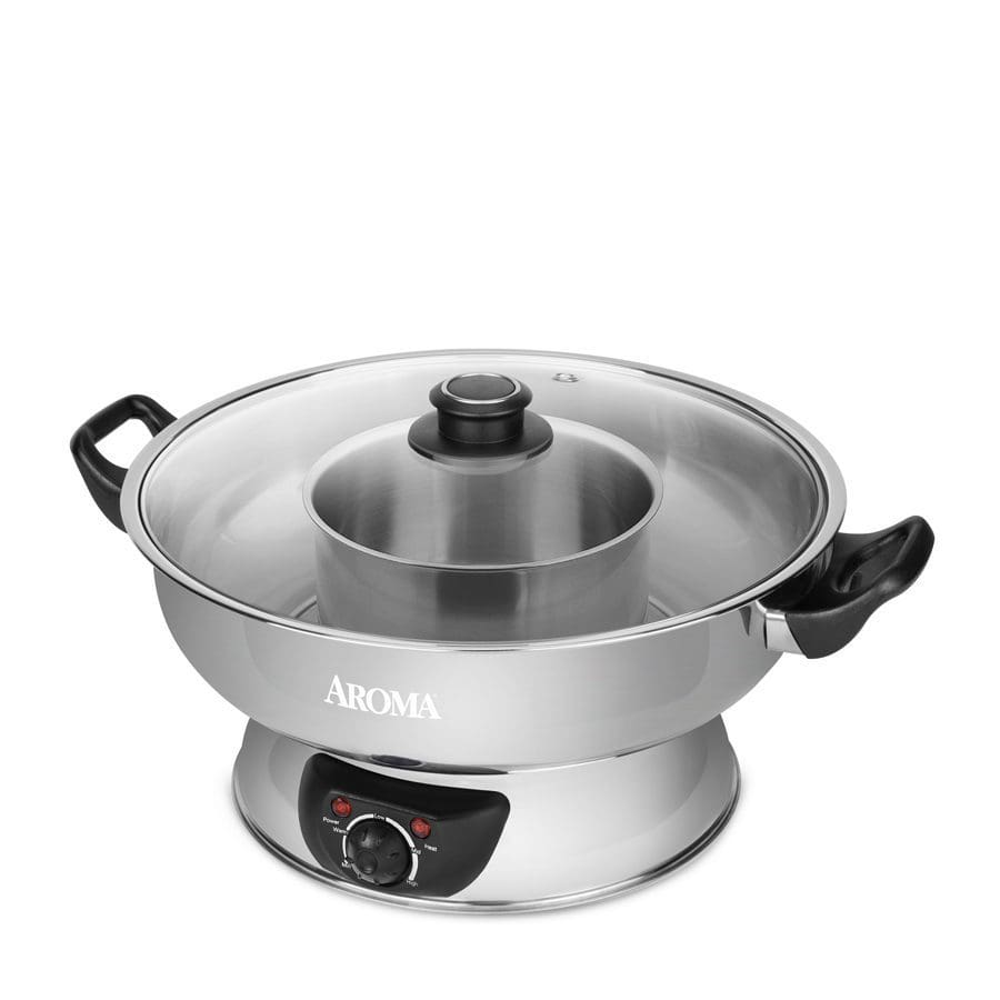 Aroma 5 Qt. Stainless Steel Shabu Shabu Hot Pot with Lid