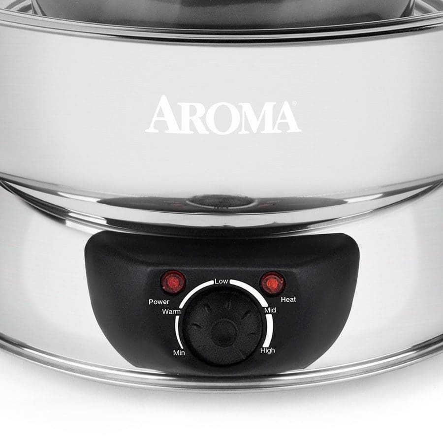 Get Aroma Stainless Steel Dual-Sided Electric Hot Pot 5Qt ASP-610