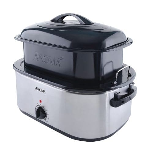 Elite Gourmet 18-Quart Electric Roaster with Lid, Red