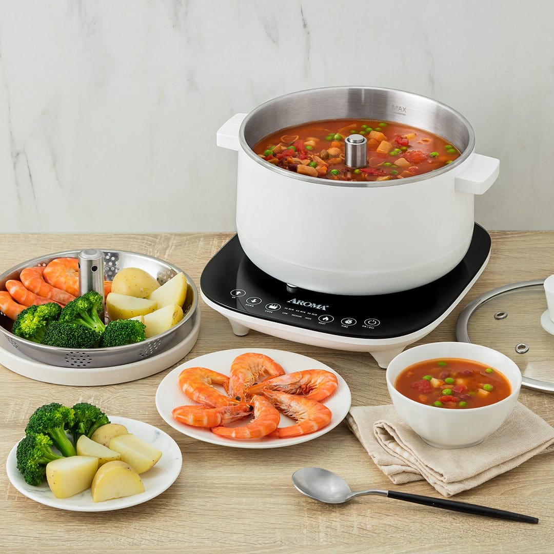 Aroma Smart Auto Lifting Electric Hot Pot and Multi-function Cooker