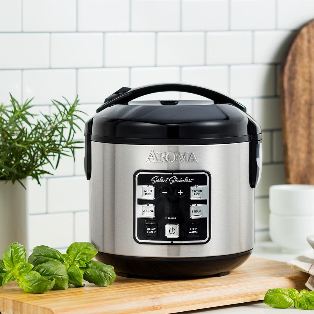 Aroma 8-Cup Stainless Steel Digital Rice Cooker & Multi-Cooker