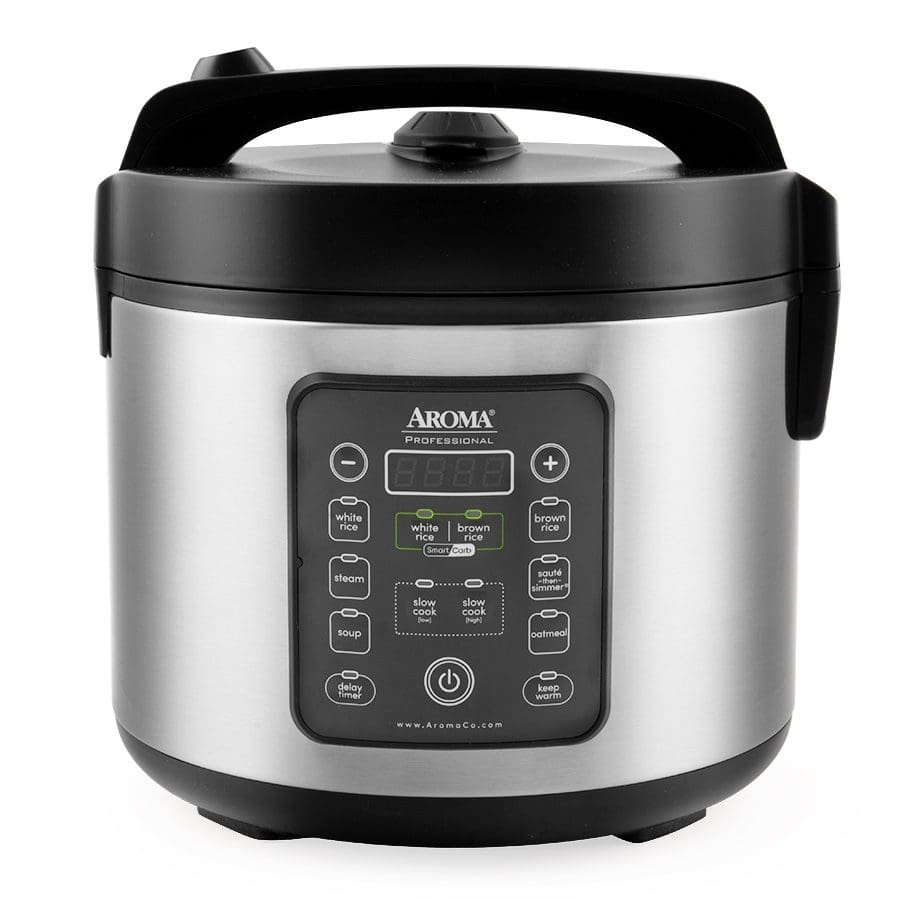 AROMA 20-Cup Stainless Steel Digital Cool-Touch Rice Cooker and