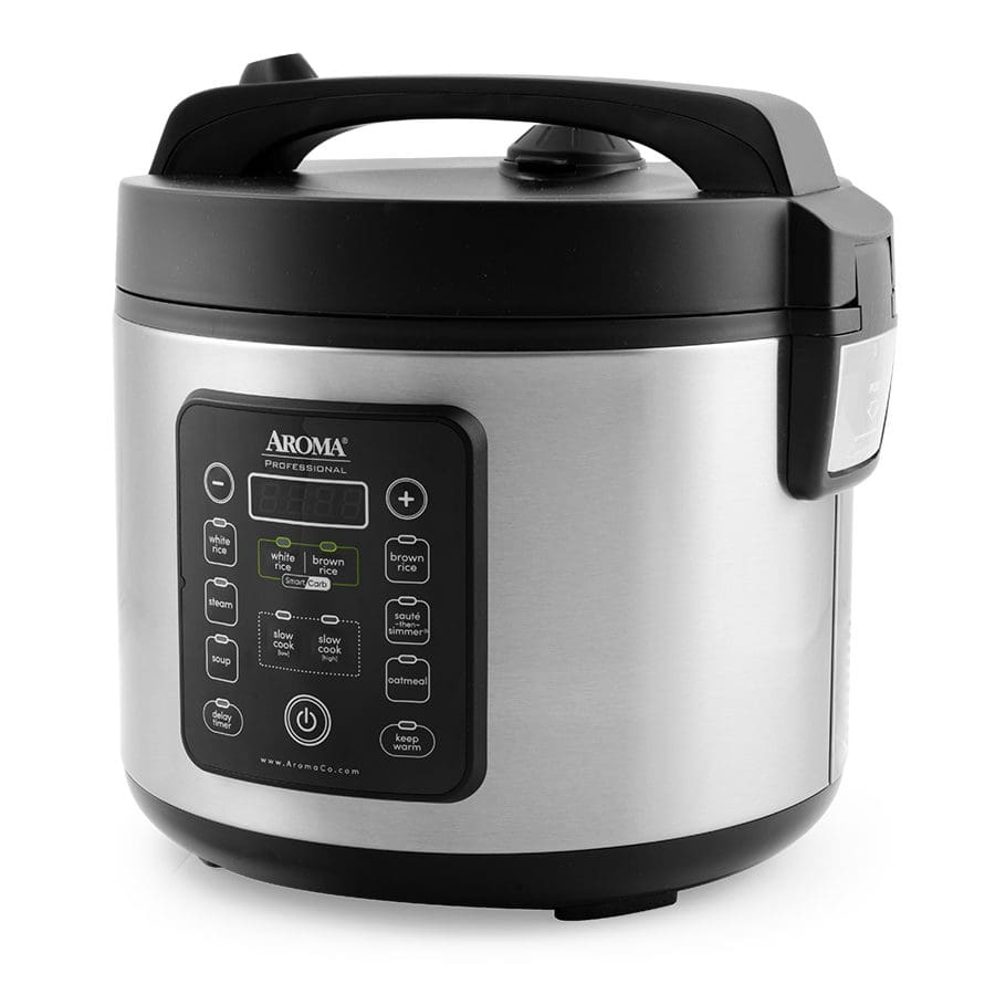 AROMA ARC1120SBL Black/Stainless Steel 20-Cup SmartCarb Rice