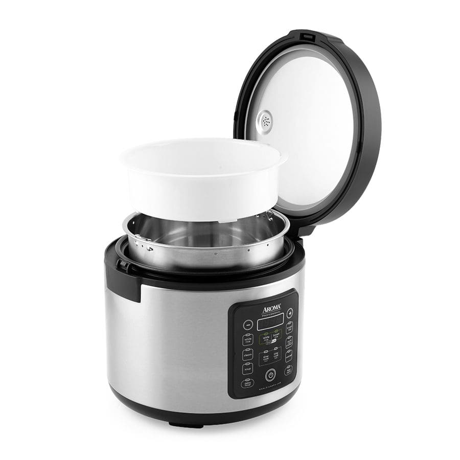 Aroma20-Cup (Cooked) / 5Qt. Cool-Touch Digital Rice & Grain Multicooker &  Slow Cooker, Steam Tray Included, Black (ARC-5200SB) & Reviews