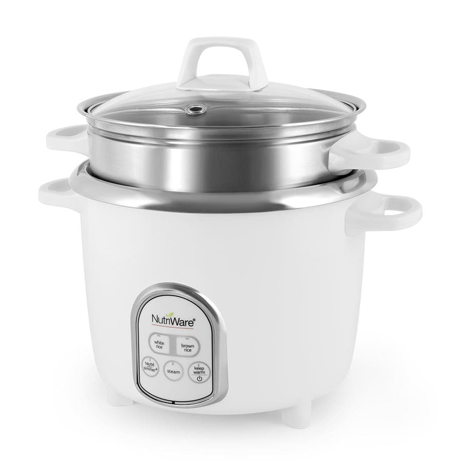 Aroma Housewares NutriWare 14-Cup (Cooked) Digital Rice Cooker and Food  Steamer, White